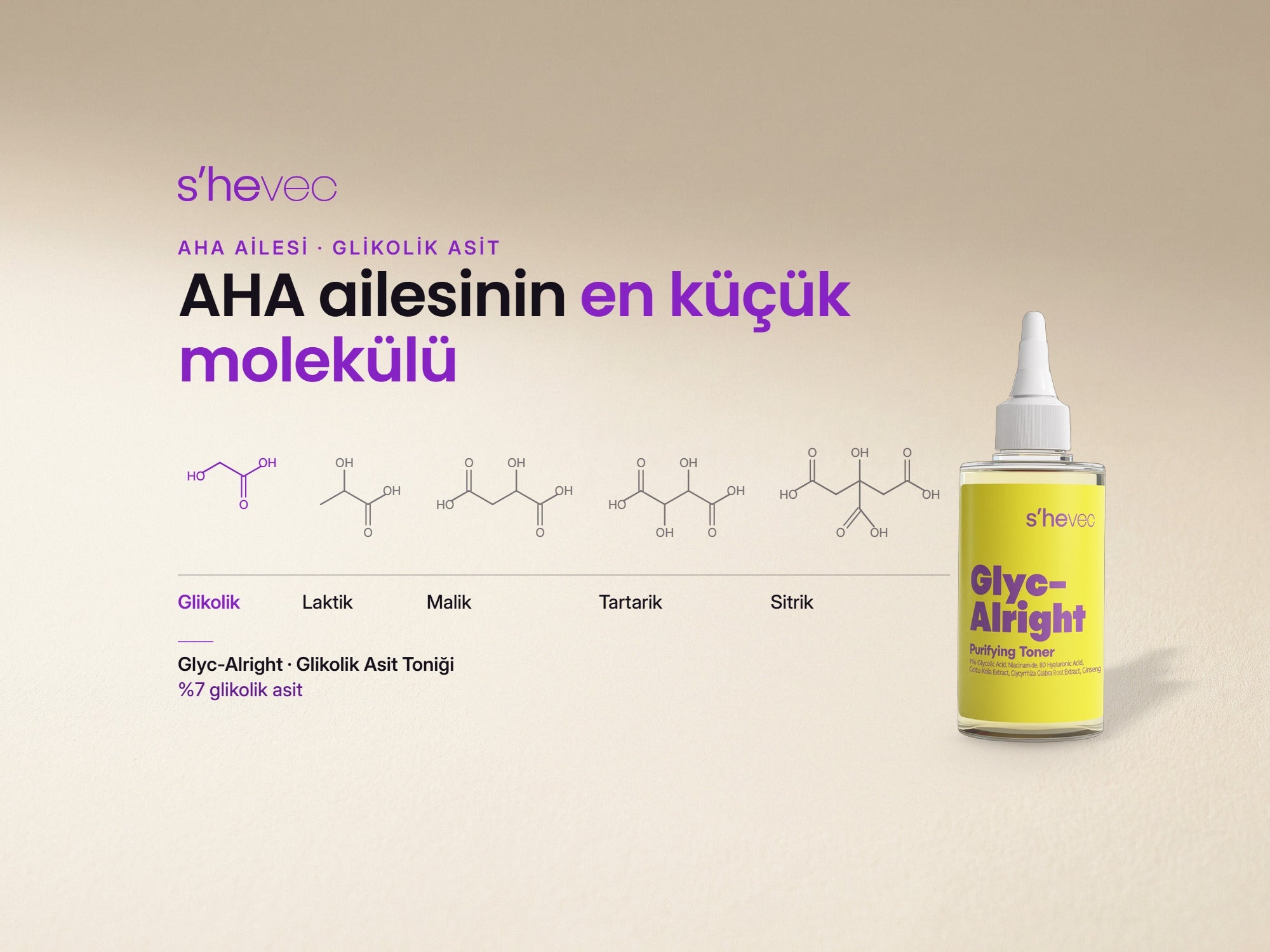 AHA ailesinin en küçük molekülü — Glikolik Asit Nedir, Ne İşe Yarar? AHA Ailesinin En Küçük Molekülü