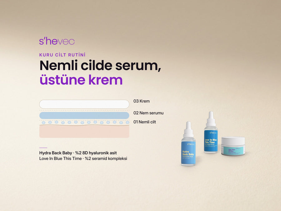 Nemli cilde serum, üstüne krem — Kuru Cilt Bakım Rutini: Nem ve Bariyer İçin Adım Adım