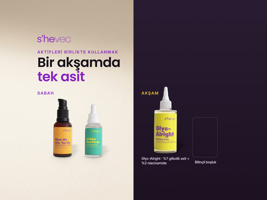 Bir akşamda tek asit — Aktif İçerikleri Birlikte Kullanmak: Hangileri Aynı Rutinde Olur?